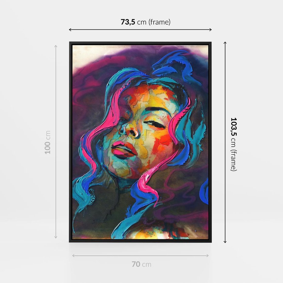 Obraz w ramie 70x100 - Bujna Ekspresja - grafika komputerowa, przypomina obraz olejny - rama czarna