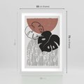 Plakat w ramie 50x70 - Nowoczesna Monstera: Szkic w Grafice - nowoczesna grafika, monstera - rama biała