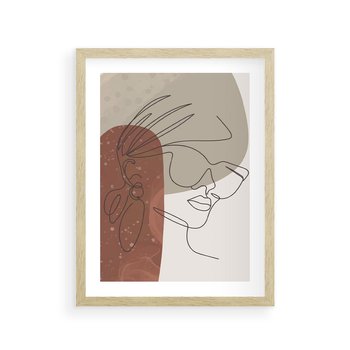 Plakat w ramie 50x70 - Kreatywność na Tle Plam - abstrakcyjna grafika, plamy - rama drewno