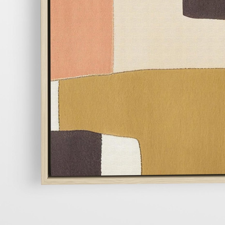 Obraz w ramie 80x80 - Pasy Abstrakcji - kolorowe pasy, plamy koloru - rama drewno