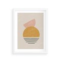 Plakat w ramie 30x40 - Krótka Forma - abstrakcyjna sztuka, boho kształty - rama biała