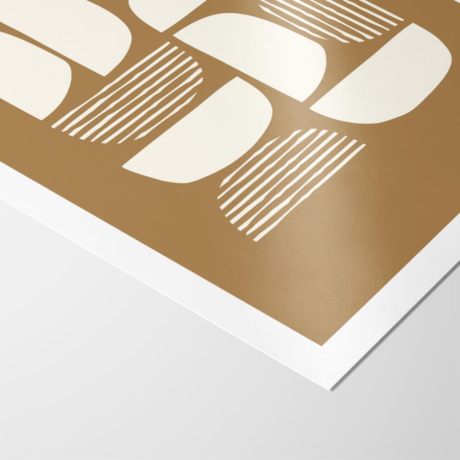 Plakat bez ramy 21x30 - Wewnętrzne Spektrum - geometryczne boho kształty na brązowym, karmelowym tle