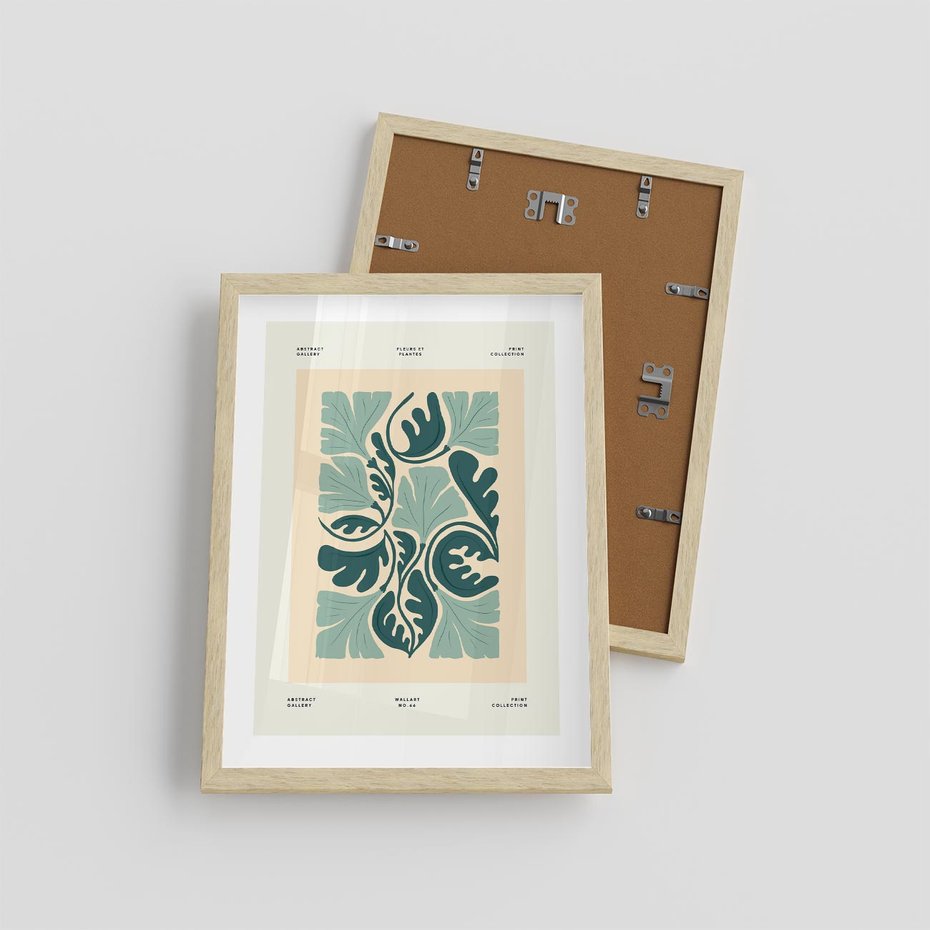 Plakat w ramie 30x40 - Podróżne Impresje - roślinne motywy, ornamenty - rama drewno