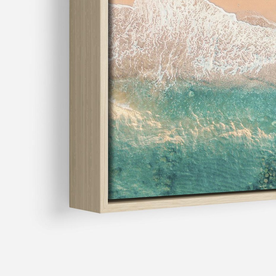 Obraz w ramie 100x70 - Oczy turkusu - fotografia, plaża - rama drewno