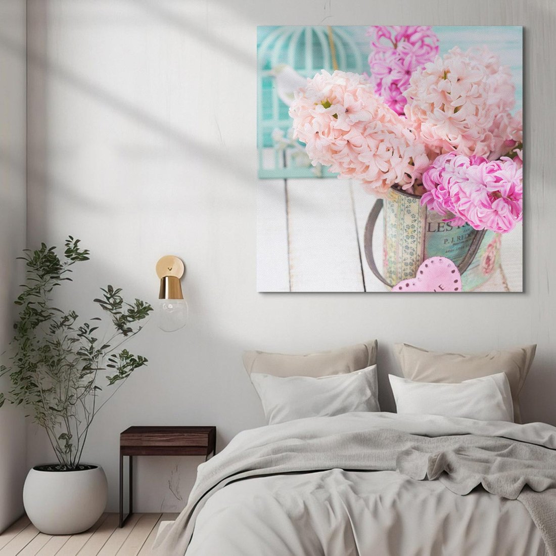 Obraz na płótnie 40x40 - Kwiatowa harmonia hiacyntów - kwiaty, hiacynty