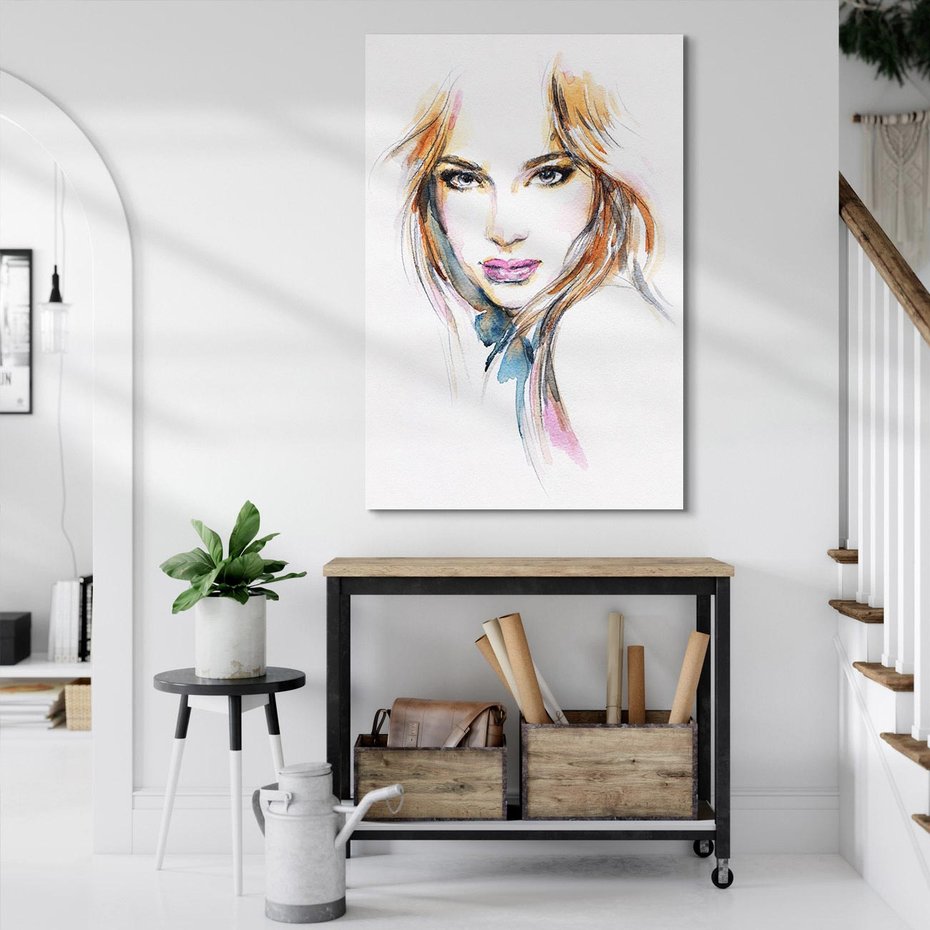 Obraz na płótnie 80x120 - Abstrakcyjny portret kobiecy - grafika, kobieta