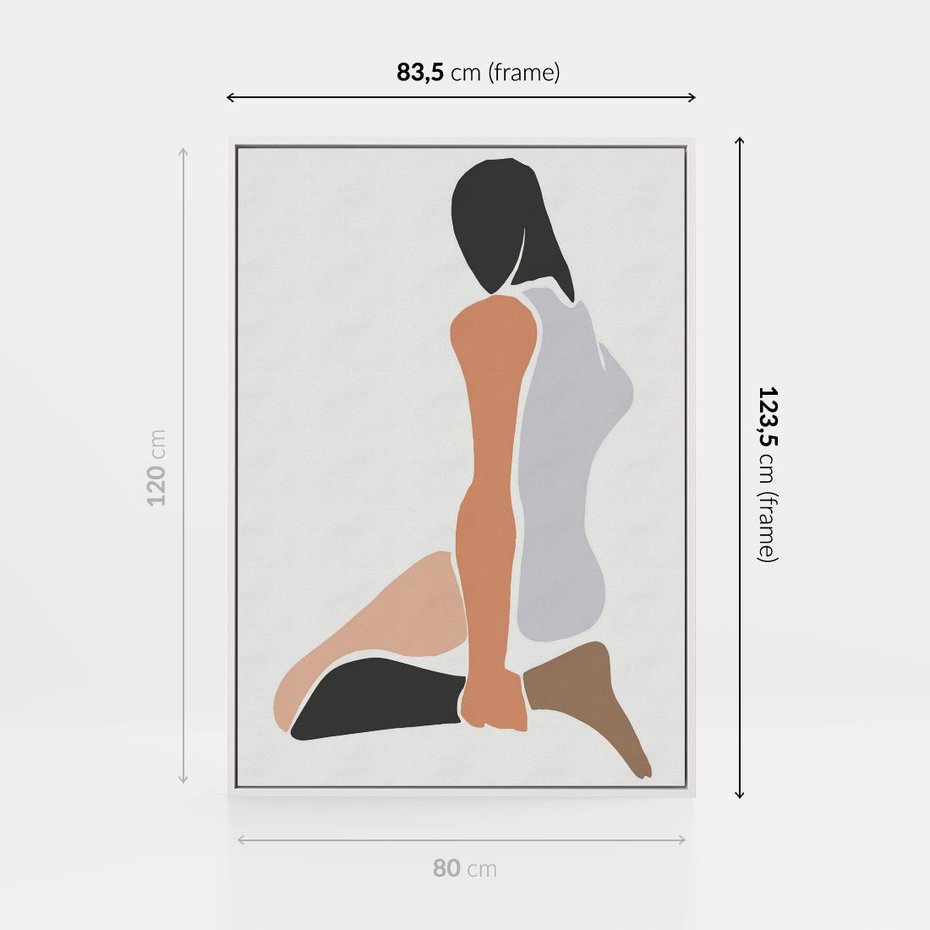 Obraz w ramie 80x120 - Widok Abstrakcyjny - abstrakcyjny obraz, minimalizm - rama biała