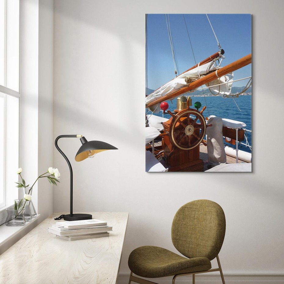 Obraz na płótnie 70x100 - Podróż Morska - statek, ster