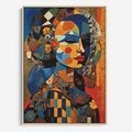Obraz w ramie 50x70 - Impresje Cichego Szeptu - abstrakcyjny obraz, portret kobiety - rama drewno
