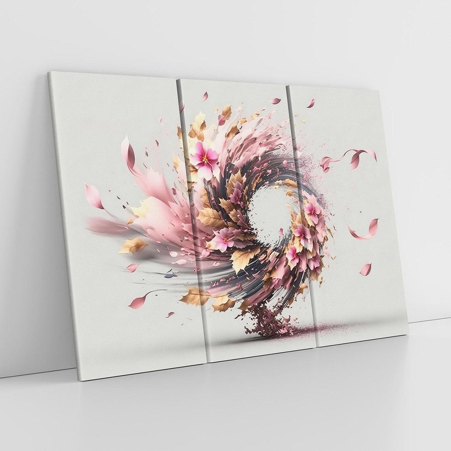 Obraz na płótnie 120x80 - Kwiatowy Wir - nowoczesna grafika komputerowa, wir z kwiatów