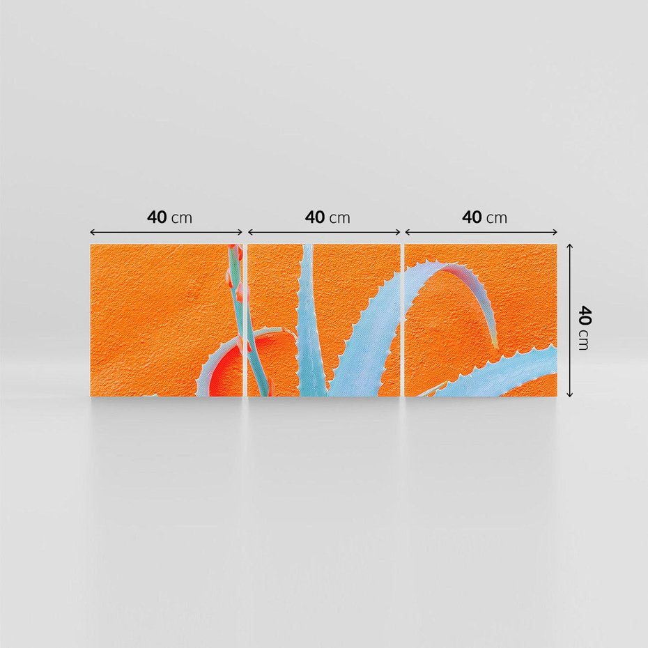 Obraz na płótnie 120x40 - Naturalna Harmonia - kaktusy, liście