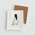 Plakat w ramie 40x50 - Minimalistyczna Piękność: Kobieta w Sztuce - grafika minimalizm, rysunek kobiety - rama biała