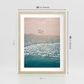 Plakat w ramie 30x40 - Turkusowe Uroki - niebieskie turkusowe morze, plaża - rama drewno