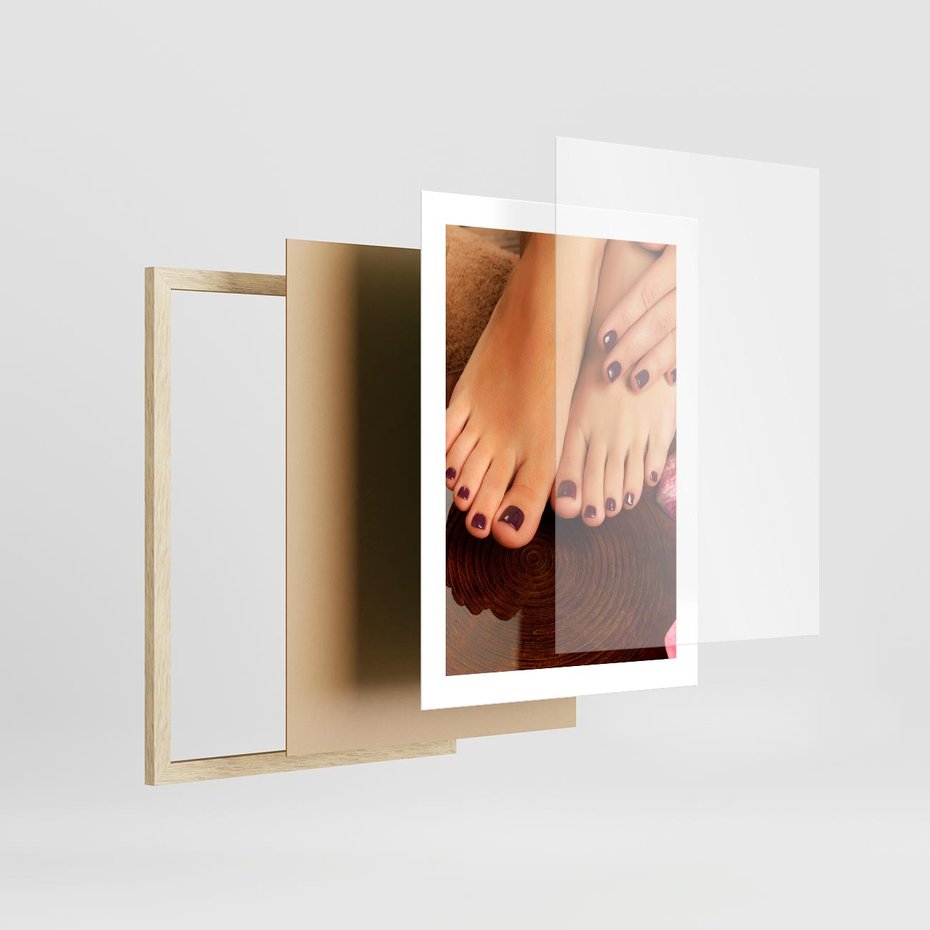 Plakat w ramie 30x40 - Manicure i Pedicure - manicure, pedicure - rama drewno