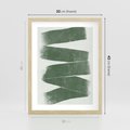 Plakat w ramie 30x40 - Zielone Refleksje - abstrakcja, zgaszony zielony kolor - rama drewno