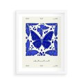 Plakat w ramie 40x50 - Wibracje Wnętrza - nowoczesny plakat, odcienie błękitu - rama biała