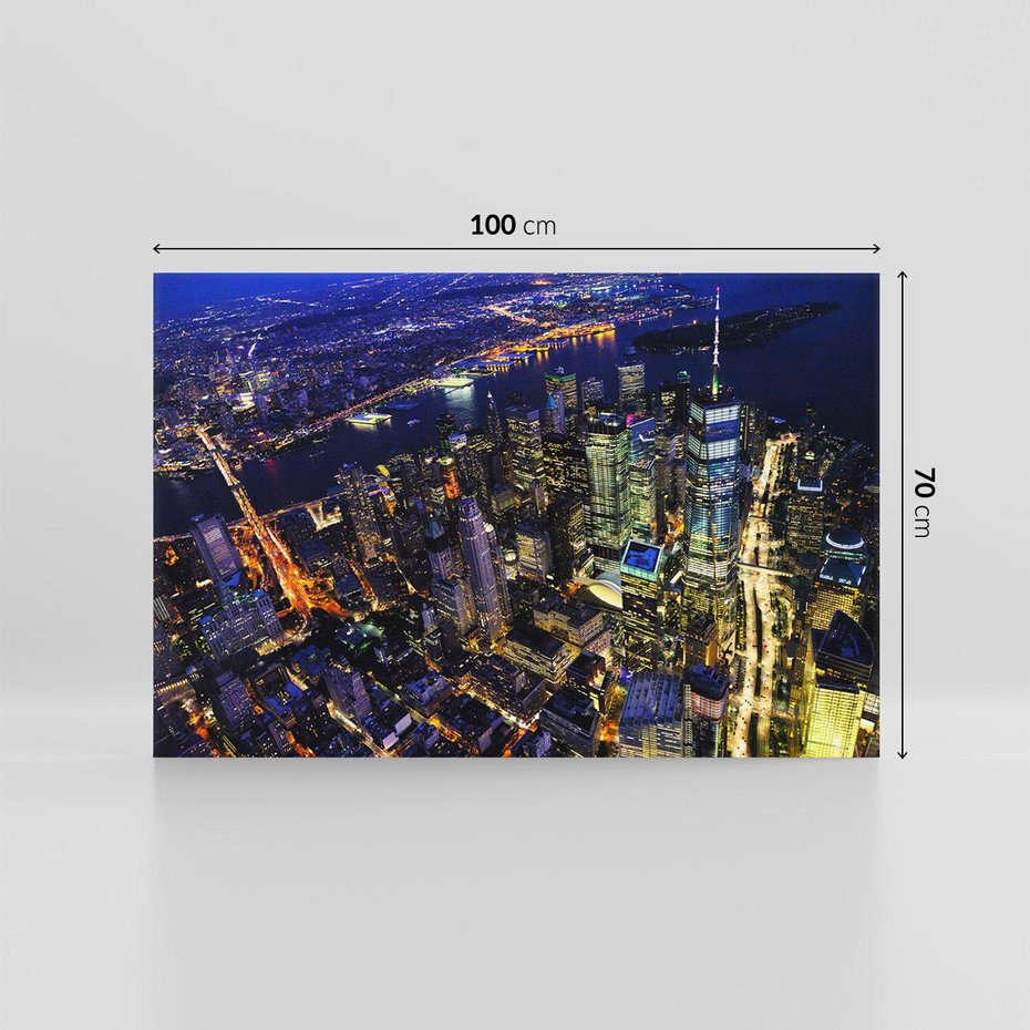 Obraz na płótnie 100x70 - Nocne miasto w USA: Niezwykłe światła - miasto, noc