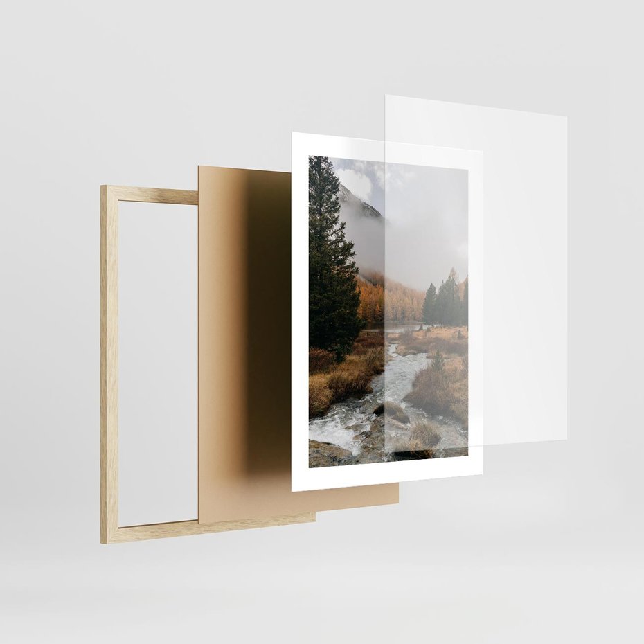 Plakat w ramie 30x40 - W Górskiej Dolinie - artystyczna fotografia, las - rama drewno