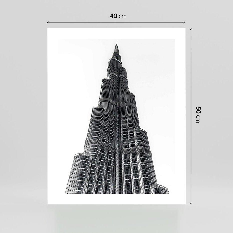 Plakat bez ramy 40x50 - Wieżowiec w Monochromii - wieżowiec, architektura