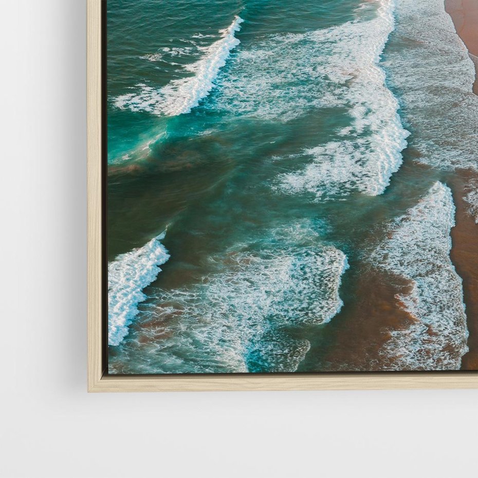 Obraz w ramie 50x50 - Z Lotu Ptaka - fotografia, plaża - rama drewno