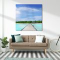 Obraz na płótnie 70x70 - Idylliczne molo na wyspie - plaża, molo
