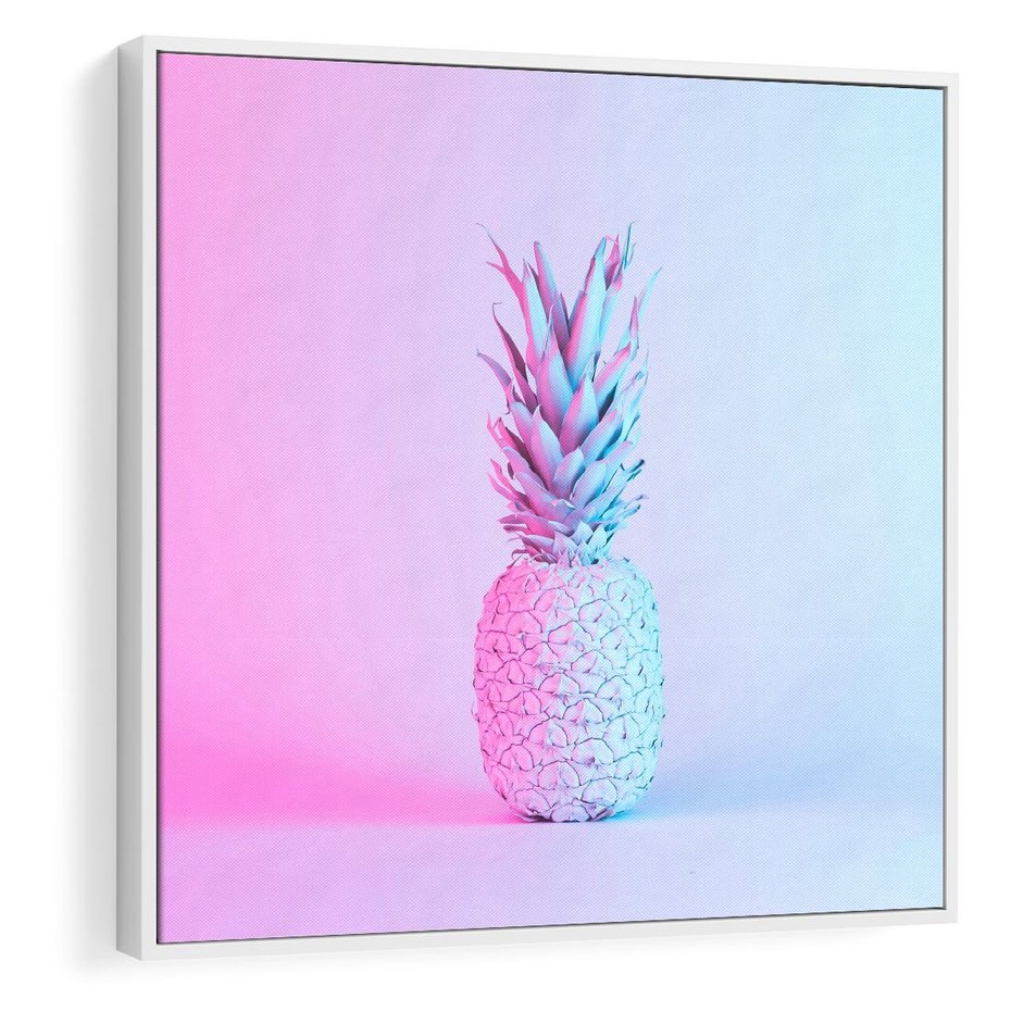 Obraz w ramie 50x50 - Ananas Abstrakcja - ananas, abstrakcja - rama biała