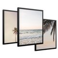 Zestaw obrazy w ramie 50x70 galeria - Tropikalne, palmy, plaża, wakacje - rama czarna