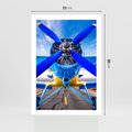 Plakat bez ramy 21x30 - Śmigłowiec indygo - samolot, śmigło