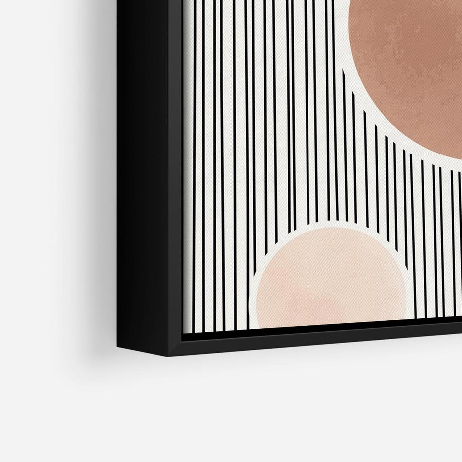 Obraz w ramie 50x50 - Rozplątane Granice - abstrakacyjna nowoczesna sztuka, koła okręgi - rama czarna