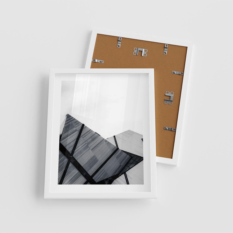 Plakat w ramie 40x50 - Nowoczesna Metropolia - architektura, proste linie - rama biała