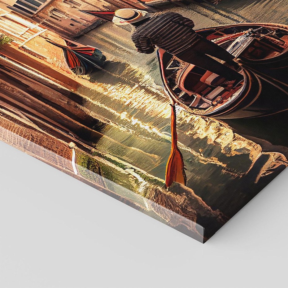 Obraz na płótnie 30x30 - Spokojna Wenecja - gondolier w gondoli, kanały Wenecji