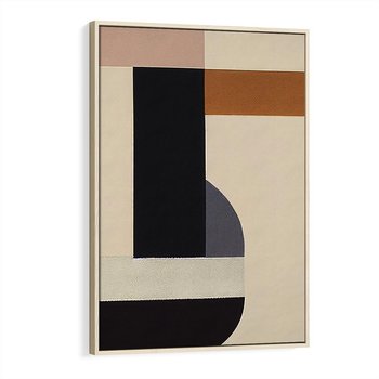 Obraz w ramie 80x120 - Nowoczesne Brązy - geometryszne pasy, nowoczesny styl - rama drewno