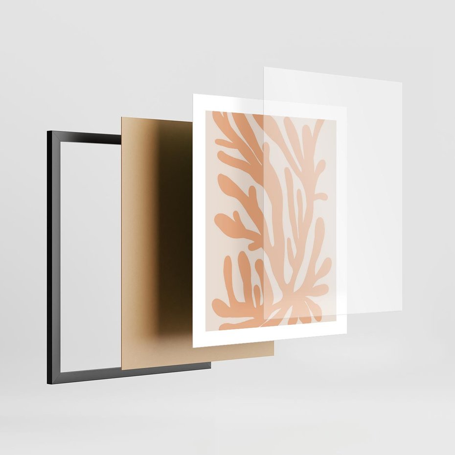 Plakat w ramie 40x50 - Rozkwitające Abstrakcje - nowoczesna sztuka, plakat modern - rama czarna