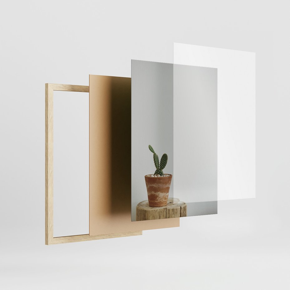 Zestaw obrazy w ramie 50x70 galeria - Kaktusy, w, doniczkach, boho - rama drewno