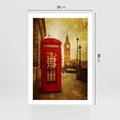 Plakat bez ramy 21x30 - Ikoniczna budka telefoniczna w Londynie - sepia, budka