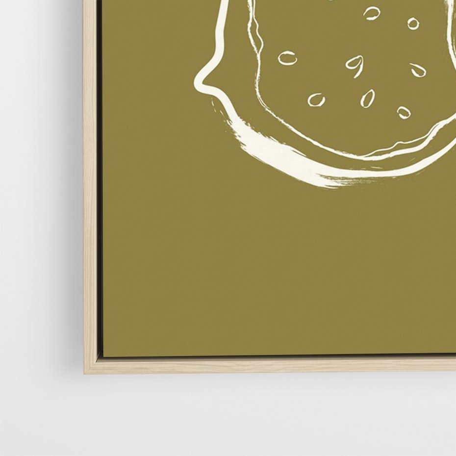 Obraz w ramie 50x70 - Podróżne Barwy - figi, minimalistyczny styl - rama drewno