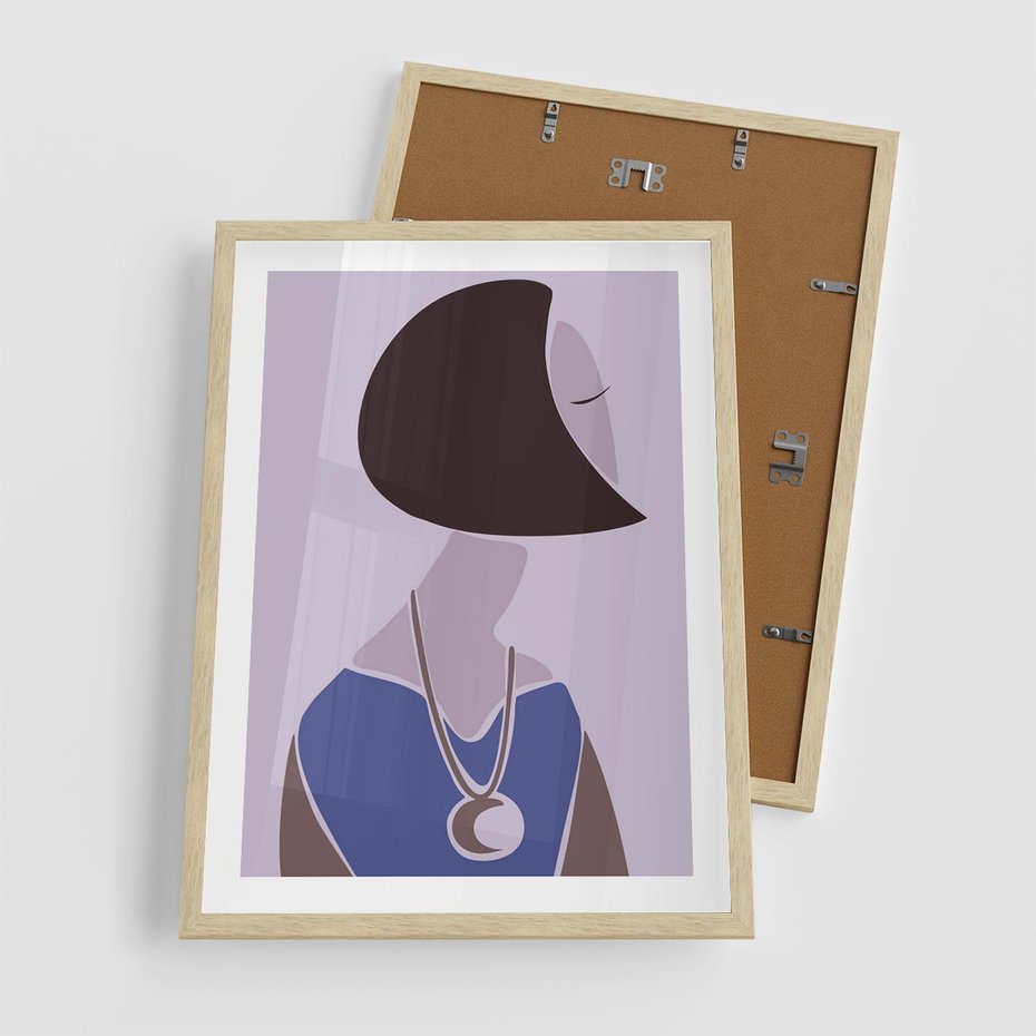Plakat w ramie 50x70 - Kobieca Esencja - nowoczesny plakat, modern art - rama drewno