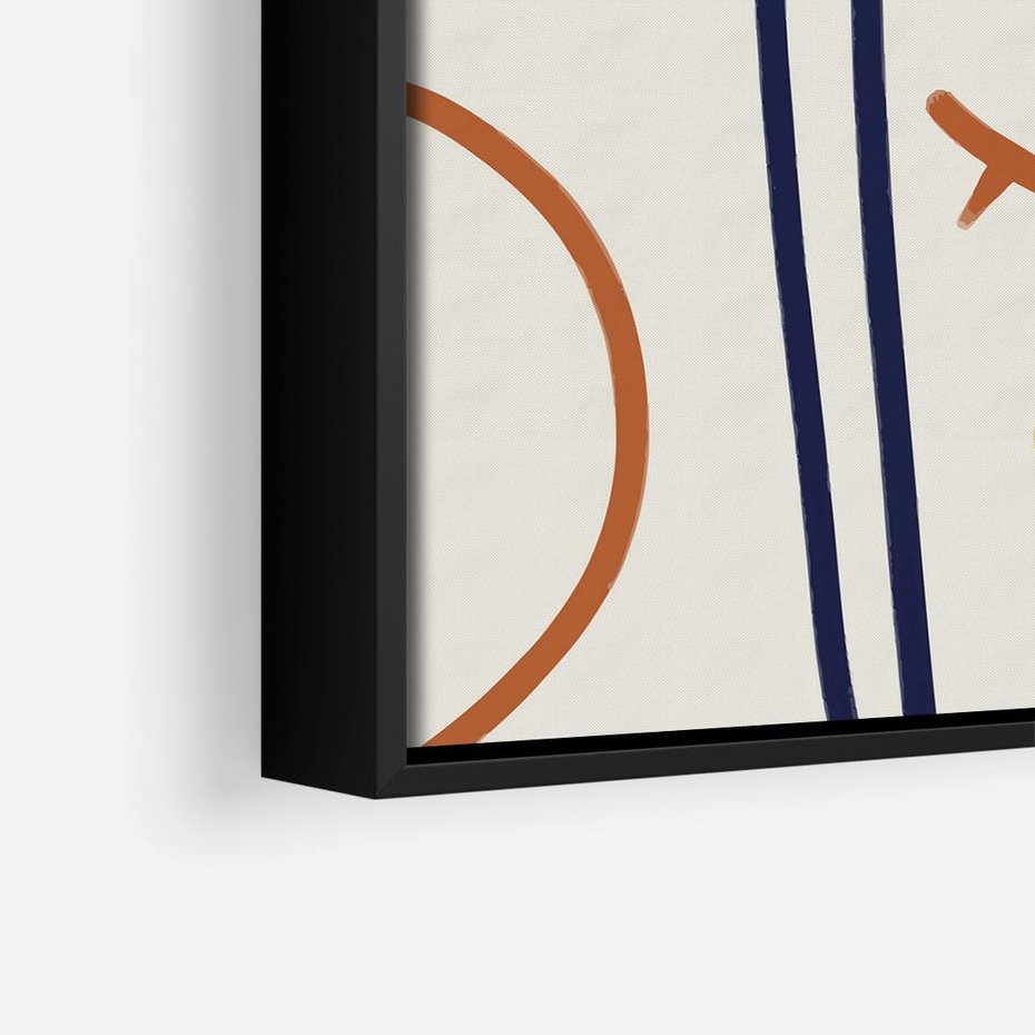 Obraz w ramie 50x50 - Manifestacje Dziwności - abstrakcja w stylu picasso, beżowe tło - rama czarna