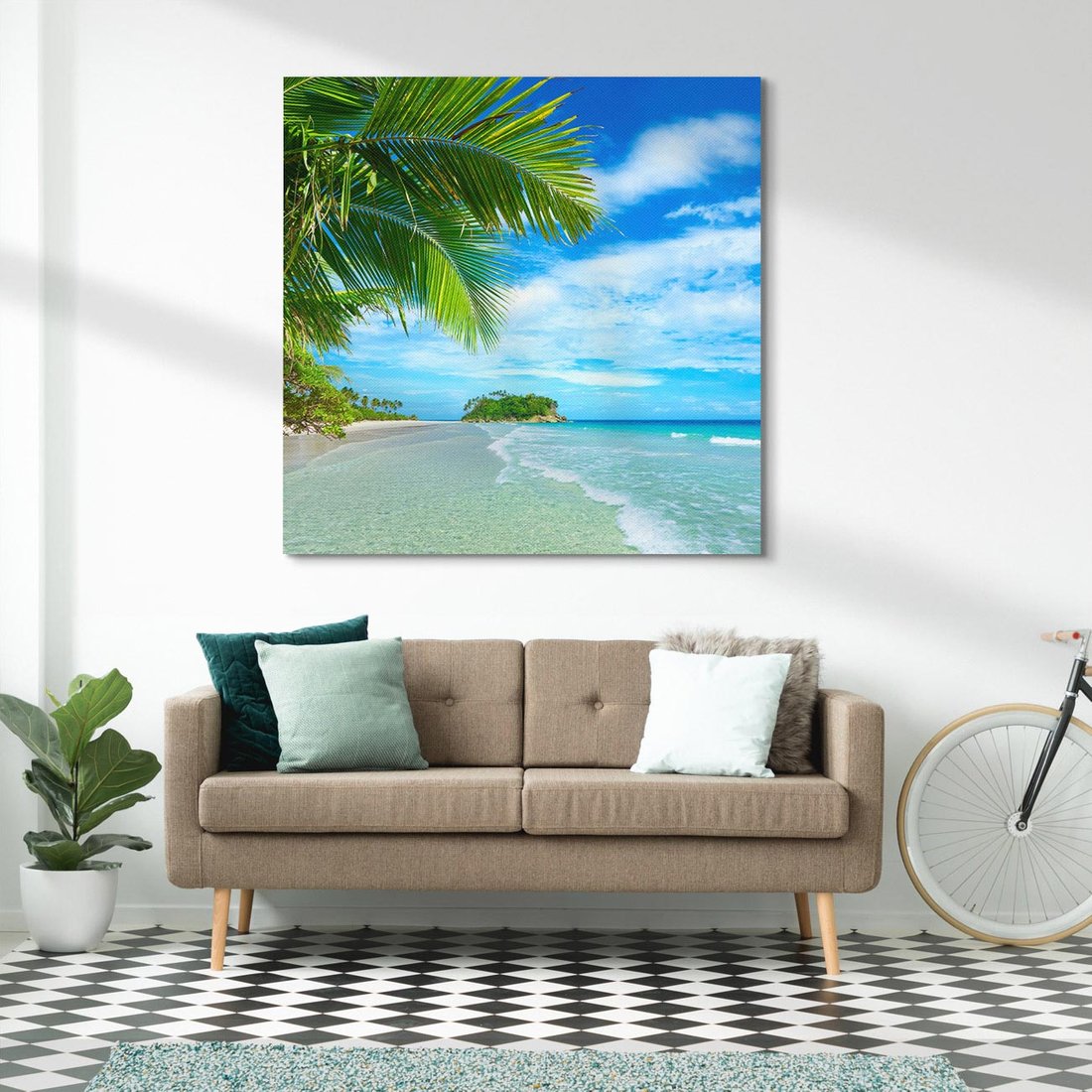 Obraz na płótnie 50x50 - Ucieczka do Raju - wyspa tropikalna, plaża