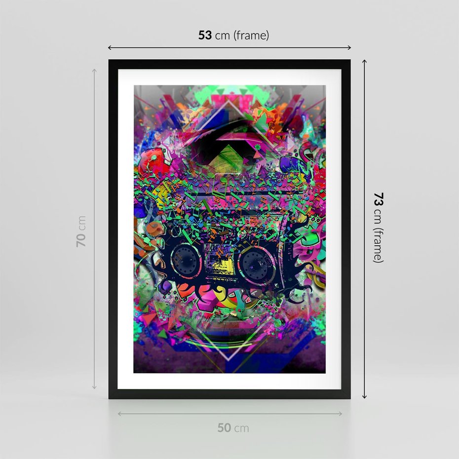 Plakat w ramie 50x70 - Harmonia Muzyki - grafika, muzyka - rama czarna