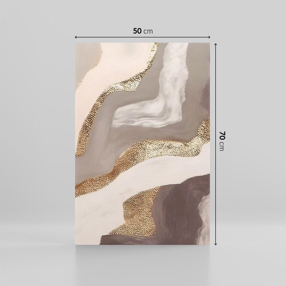 Obraz na płótnie 50x70 - Płynne Fale - abstrakcja, neutralne kolory