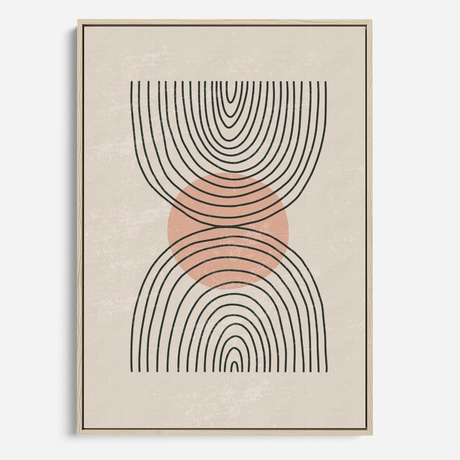 Obraz w ramie 80x120 - Nowy Rytuał - abstrakcyjna sztuka, boho kształty - rama drewno