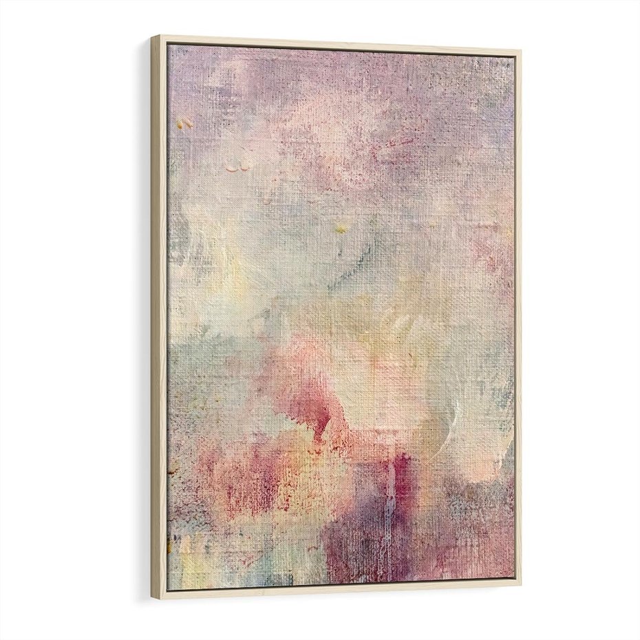 Obraz w ramie 80x120 - Miękka Melodia Pasteli - olejne płótno, pastelowe kolory - rama drewno
