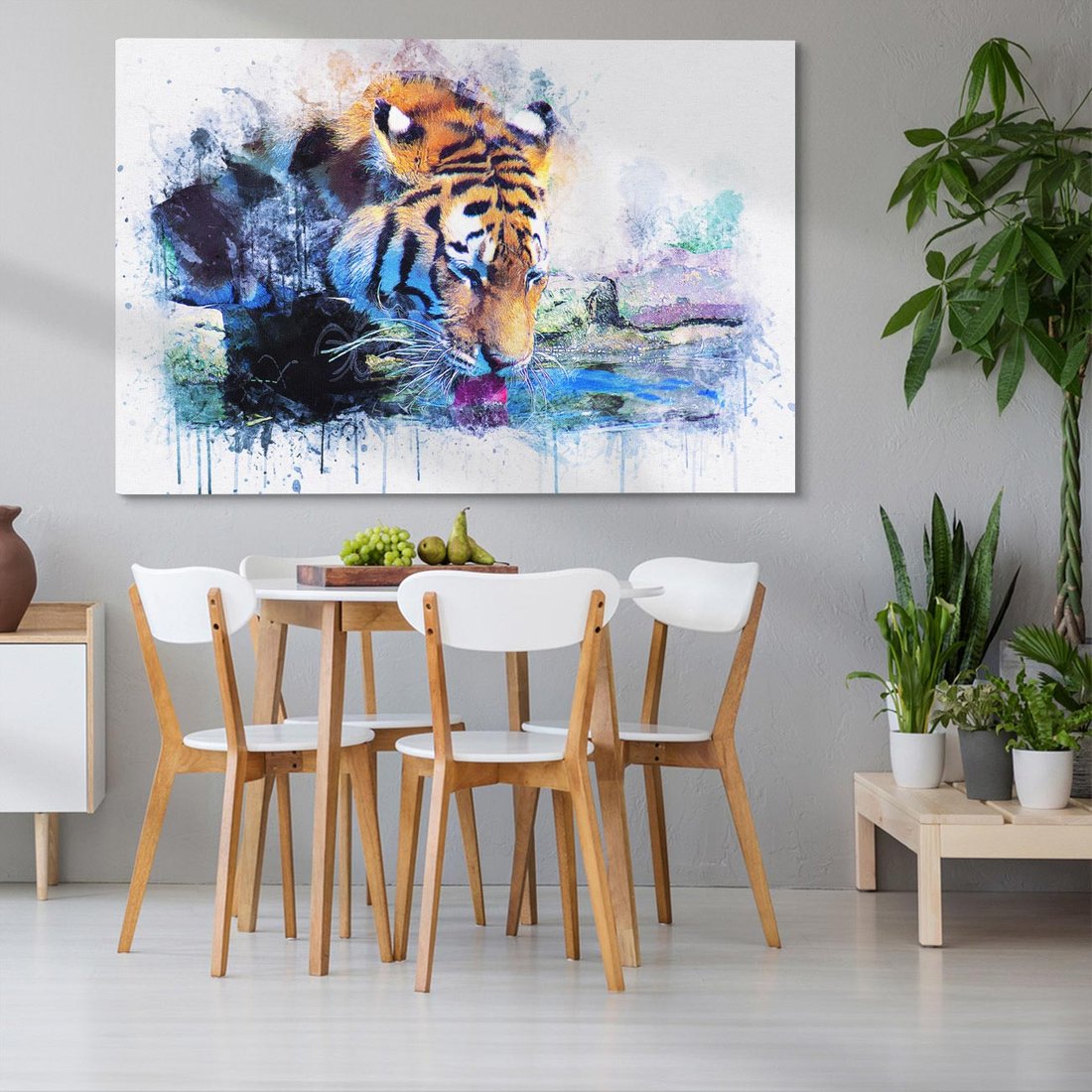 Obraz na płótnie 120x80 - Tygrys w abstrakcyjnym tańcu - tygrys, sztuka