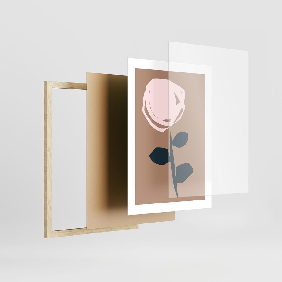Plakat w ramie 30x40 - Niewytłumaczalne - abstrakcyjny obraz, plakat - rama drewno