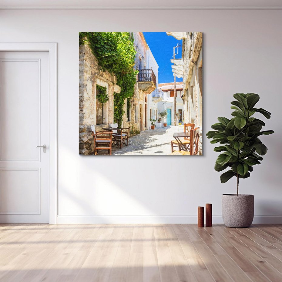 Obraz na płótnie 50x50 - Magiczny Spacer - uliczka, perspektywa