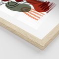 Plakat w ramie 40x50 - Boho Przenikanie - abstrakcyjna sztuka, boho kształty - rama drewno
