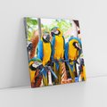 Obraz na płótnie 40x40 - Kolorowa parada papug - papuga, papugi