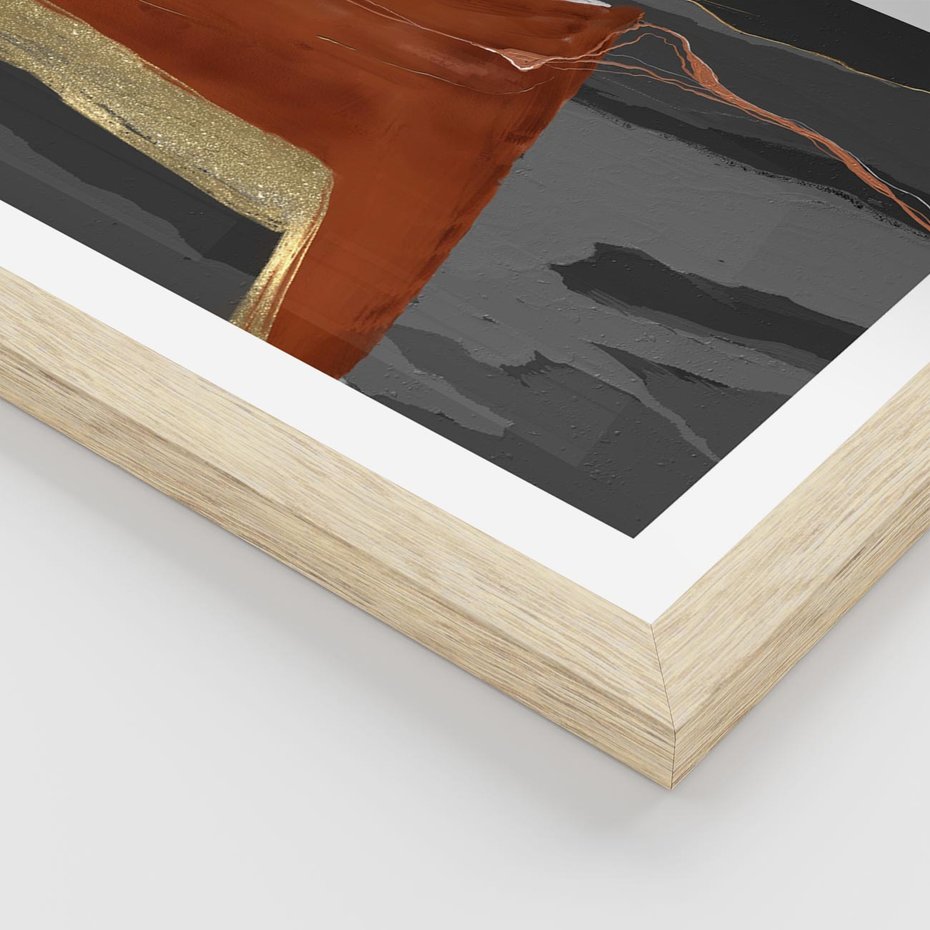 Plakat w ramie 40x50 - Abstrakcyjna impresja - abstrakcja, nowoczesny - rama drewno