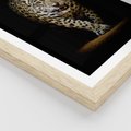 Plakat w ramie 40x50 - Elegancja lamparta - lampart, pantera - rama drewno